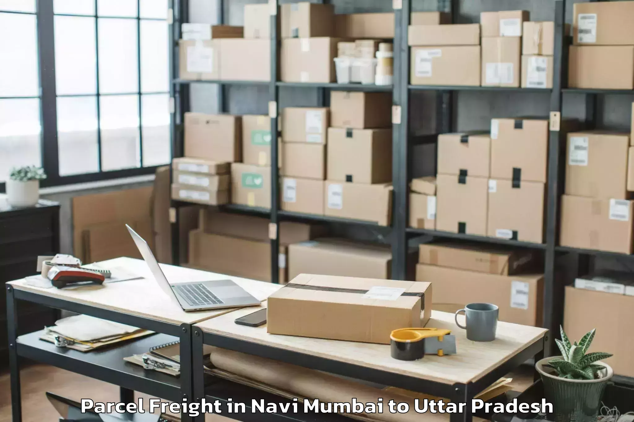 Easy Navi Mumbai to Belthara Road Parcel Freight Booking